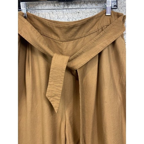 Leith brown pants with pockets belted  zipper side close women's size XL - Picture 2 of 11